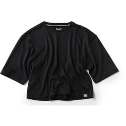 JP140クロップドTシャツ レディース フィットネス ヨガ シャツ Jet Black Melange（J004） Sサイズ SNWJ10201