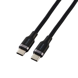 USB Type-C to Type-C ケーブル 1m USB PD対応 100W Hi-Speed USB（USB2.0） 急速充電 シリコン素材 やわらかく絡みにくい ブラック MPA-CC5PSSA10BK