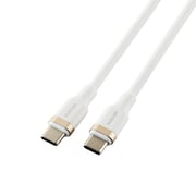 USB Type-C to Type-C ケーブル 2m USB PD対応 100W Hi-Speed USB(USB2.0) 急速充電 シリコン素材 やわらかく絡みにくい ホワイト MPA-CC5PSSA20WH