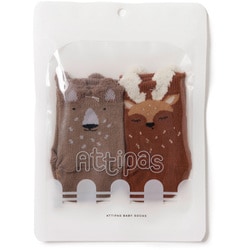 ZoolandSocksSet2Pairs KumaBeigeKojikaBrown 10-12 A22ZS