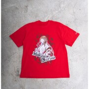 SVR-10 STEINS;GATE(シュタインズ・ゲート) 水墨画風 赤地 カラーTシャツ 牧瀬紅莉栖 Mサイズ