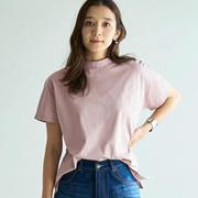 980030009 UVカット・汗ジミ防止チハイネックT M-Lサイズ ピンクベージュ fr980030