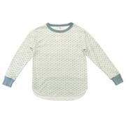 JE031-59S JEMORGAN レディース 花柄クレリッククルー Tシャツ ブルー系ストライプ柄(82) je03159s