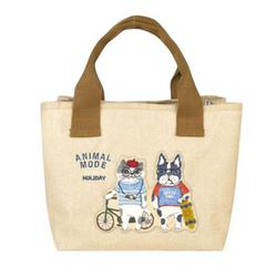 25-8039 ふた付き仕切りトート Sサイズ トートバッグ アニマルモード.ベージュ kusufutatote