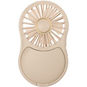LEDライトミラー付 3WAYハンディファン USB-C充電 風量3段階 ベージュ YNG-MF180-BE