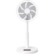 リビング扇風機 DCモーター 30cm7枚羽根 立体首振り 温度センサー搭載 風量8段階 リモコン付 RLX-HHD030-W