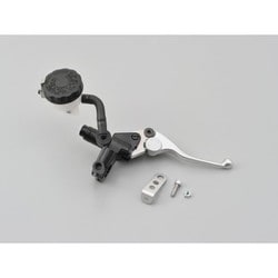 DAYTONA・NISSIN ブレーキマスターシリンダー ショートレバー（横型/タンク別体式） 1/2インチ（約12.7mm）＜ホワイトタンク薄型＞ ブラック/バフクリアー 49017