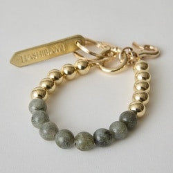 Ha2311-411LAB [GDビーズストラップ ラブラドライト]