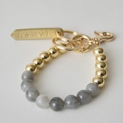 Ha2311-411CLQU [GDビーズストラップ クラウディクオーツ]