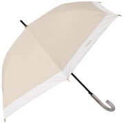 HAU バイカラー ジャンプ式長傘 晴雨兼用 UVカット加工 55cm ベージュ 1000294805524