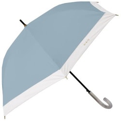 HAU バイカラー ジャンプ式長傘 晴雨兼用 UVカット加工 55cm ライトブルー 1000294805574
