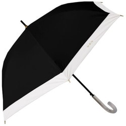 HAU バイカラー ジャンプ式長傘 晴雨兼用 UVカット加工 55cm ブラック 1000294805590