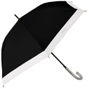 HAU バイカラー ジャンプ式長傘 晴雨兼用 UVカット加工 55cm ブラック 1000294805590