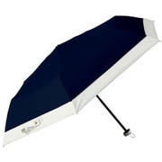 HAU バイカラー 折りたたみ傘 晴雨兼用 UVカット加工 50cm ネイビー 1000294905078