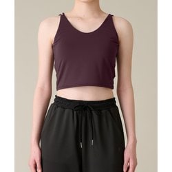 ミディアムトップ レディース フィットネス ヨガ カップ付きシャツ カシス Lサイズ RF-L023T