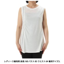 スリーブレストップ レディース フィットネス ヨガ シャツ ホワイト（W） Lサイズ GA-C670TT