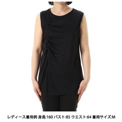 スリーブレストップ レディース フィットネス ヨガ シャツ ブラック（B） Lサイズ GA-C670TT