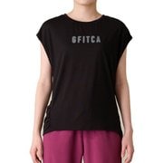 フレンチスリーブトップ レディース フィットネス ヨガ シャツ ブラック（B） Mサイズ GA-C672TS