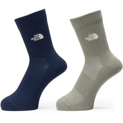 TNF ロゴ 2P クルー クールマックス ユニセックス ソックス エステートブルー×キャバングレー（EC） Sサイズ（23-25cm） NN82516