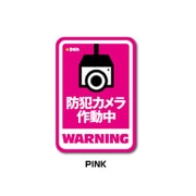 GSJ-393-PK 防犯ステッカー 防犯カメラ作動中 四角 PINK