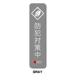GSJ-404-GY 防犯ステッカー 防犯対策中 GRAY