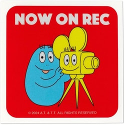 バーバパパ カーステッカー NOW ON REC レッド CKBP035-6