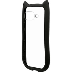 Google Pixel 9a用 ハイブリッドケース 猫耳 猫 衝撃吸収 TPU＋PC かわいい MIL規格 ブラック 8609P9AHPBK