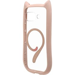 Google Pixel 9a用 ハイブリッドケース 猫耳 猫 衝撃吸収 マグネットアクセサリー対応 TPU＋PC かわいい MIL規格 スモーキーピンク 8766P9AHPMSPK