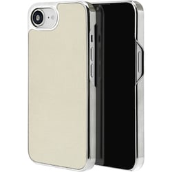 iPhone 16e用 メタルフレーム 背面レザーPCケース ホワイト 8686IP5EPCWH
