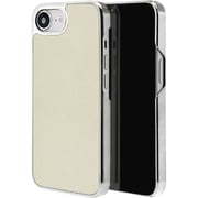 iPhone 16e用 メタルフレーム 背面レザーPCケース ホワイト 8686IP5EPCWH