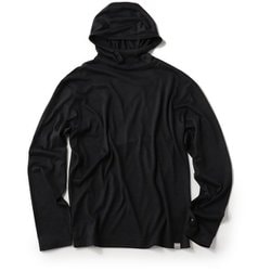 JP140フーディーロングスリーブ ユニセックス カットソー Jet Black Melange（J004） Lサイズ SNUJ10072