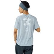 tomu×[sn] ラン プリント ショートスリーブ Tシャツ ユニセックス ランニングウェア シャツ Sky Grey（160） Sサイズ SNUJ10096