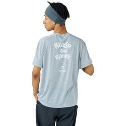 tomu×[sn] ラン プリント ショートスリーブ Tシャツ ユニセックス ランニングウェア シャツ Sky Grey（160） Mサイズ SNUJ10096