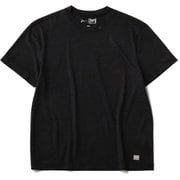 tomu×[sn] ラン プリント ショートスリーブ Tシャツ ユニセックス ランニングウェア シャツ Jet Black Melange（J004） Lサイズ SNUJ10096
