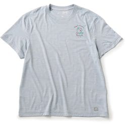 tomu×[sn] ヨガ プリント ショートスリーブ Tシャツ ユニセックス フィットネス ヨガ シャツ Sky Grey（160） XLサイズ SNUJ10092