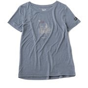 W フラワーハンド Tシャツ レディース フィットネス ヨガ シャツ Flint Stone/White Stone/Sangria（27E） Mサイズ SNWP03134N