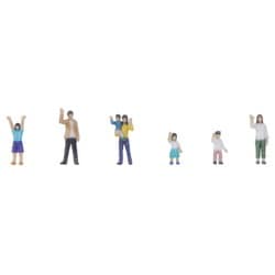 24-251A Nゲージ レイアウト用品 手を振る人々A [鉄道模型用品]