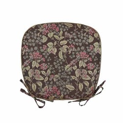ジューンベリー ボタニカル柄 シートクッション 45×43cm ブラウン LN1019 98BR