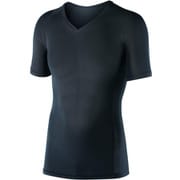 冷感・消臭 パワーストレッチ 半袖Vネックシャツ ブラック Sサイズ JW-622