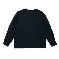 ゆったりストレッチ冷感 ロングスリーブ ハーフジップ クルーネックシャツ ブラック Lサイズ JW-743