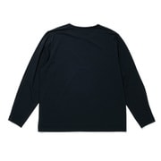 ゆったりストレッチ冷感 ロングスリーブ ハーフジップ クルーネックシャツ ブラック Lサイズ JW-743