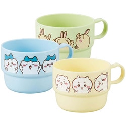 PT-6 [コップ 230ml 3個 セット ちいかわ ハチワレ うさぎ 抗菌 Ag 電子レンジ対応 食洗機対応 割れにくい 積み重ねて省スペース 幅10.3×奥行8×高さ6.3cm 日本製]