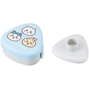 LS-20 [おにぎり ケース 弁当箱 290ml ちいかわ 抗菌 Ag 電子レンジ対応 押し型付き 幅10.9×奥行10.6×高さ5.6cm ブルー 日本製]