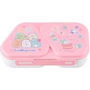 LS-15 [おにぎり ケース 弁当箱 465ml すみっコぐらし 抗菌 Ag 電子レンジ対応 押し型付き 幅18×奥行9.9×高さ5.2cm ピンク 日本製]