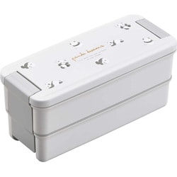 ランチボックス 二段 弁当箱 650ml パンダ 抗菌 Ag 仕切付 電子レンジ対応 食洗機対応 幅18.3×奥行7.6×高さ8.7cm 日本製 PCW-650D