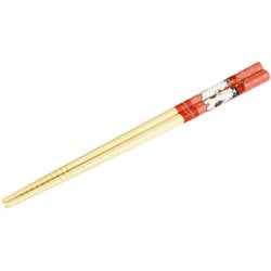 竹 安全 箸 21cm mofusand ネコ さくらんぼ すべり止め加工 孟宗竹 レッド 日本製 BB-6