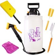 お墓掃除専用 ポンプ式水圧クリーナー 7リットル ご先祖様 5段式シャワーヘッド スポンジ 花立用スポンジ 目地用ブラシ マクロファイバータオル