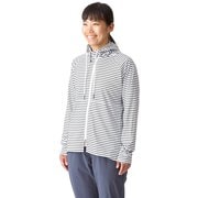 Women's Sunproof Border Hoodie レディース パーカー BLK/WHT Lサイズ 011106