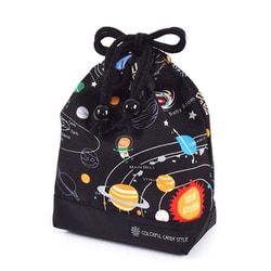 巾着 小 コップ袋 （ネームタグ付き） 撥水ノーアイロン 太陽系惑星とコスモプラネタリウム NL801900