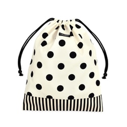 decor PolkaDot 巾着 大 体操服袋 polka dot large（twill・white）xnarrow stripe（twill・black） N3395200